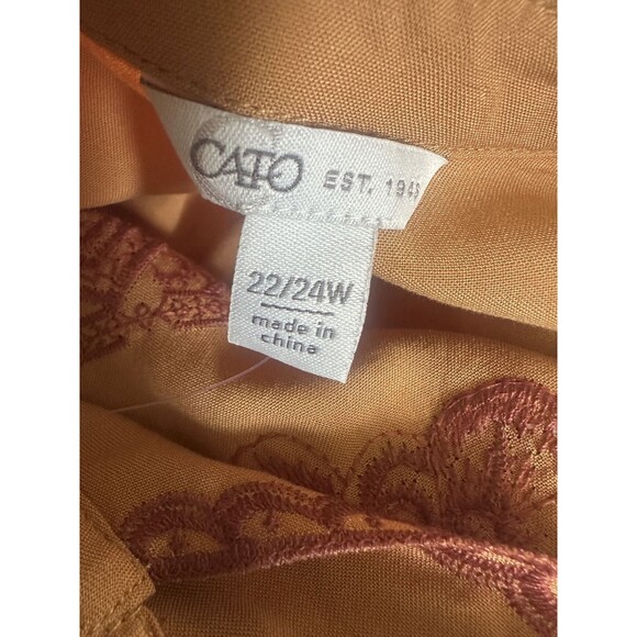 NWOT Cato Bohemian Peasant Festival Babydoll Blouse Bell Sleeve Plus Size 22 24 - Picture 12 of 14